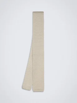 Online Brioni knitted cashmere and silk tie Ivory white