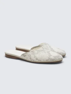 Outlet Brioni python mules Ivory white