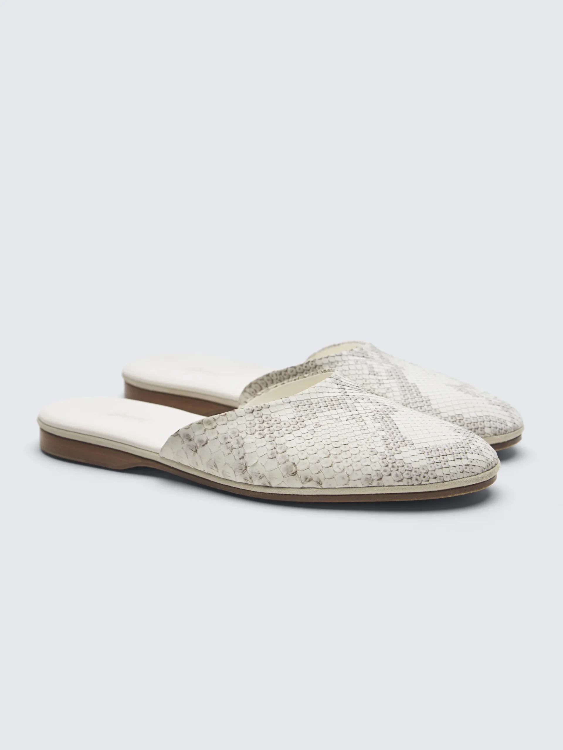 Outlet Brioni python mules Ivory white