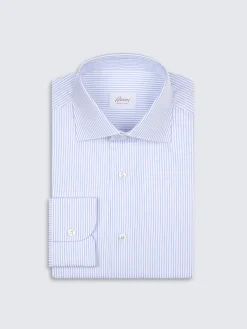 Hot Brioni Ivory white Sea Island cotton and wool Elba trousers