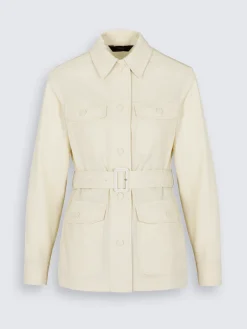 Clearance Brioni silk gabardine sahariana jacket Ivory white