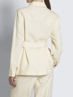 Clearance Brioni silk gabardine sahariana jacket Ivory white
