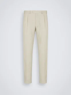 Hot Brioni Super 160's wool gabardine Tigullio trousers Ivory white