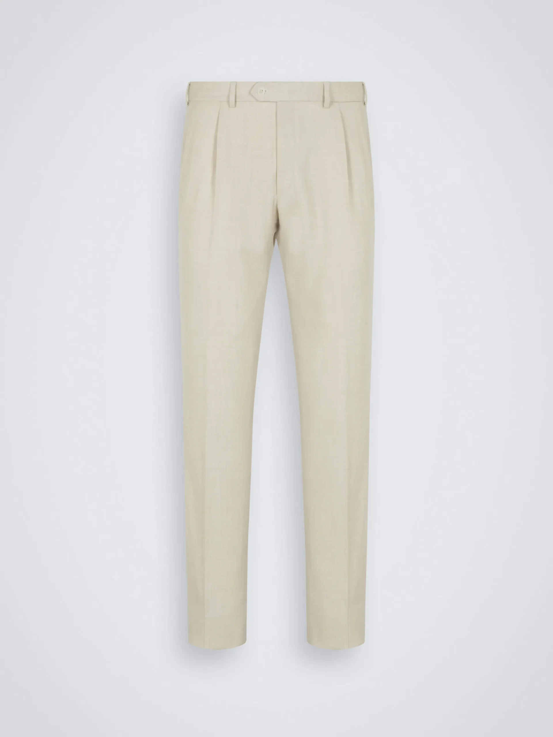 Hot Brioni Super 160's wool gabardine Tigullio trousers Ivory white
