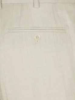 Hot Brioni Super 160's wool gabardine Tigullio trousers Ivory white