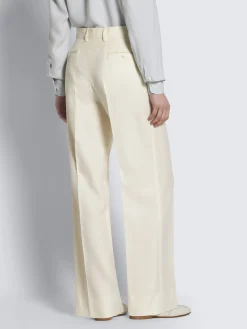 Sale Brioni wool, silk and linen herringbone Palinuro trousers Ivory white