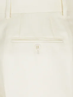 Sale Brioni wool, silk and linen herringbone Palinuro trousers Ivory white