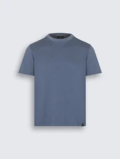 Hot Brioni gassed organic cotton T-shirt Light blue