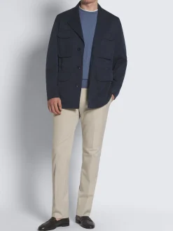 Outlet Brioni jacquard cashmere and silk crewneck sweater Light blue