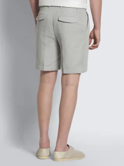 Hot Brioni Light blue linen and cotton gabardine Madeira shorts