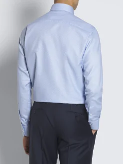 Online Brioni micro motif jacquard cotton formal shirt Light blue