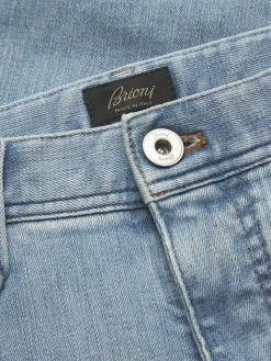 Best Brioni organic stretch cotton Meribel jeans Light blue