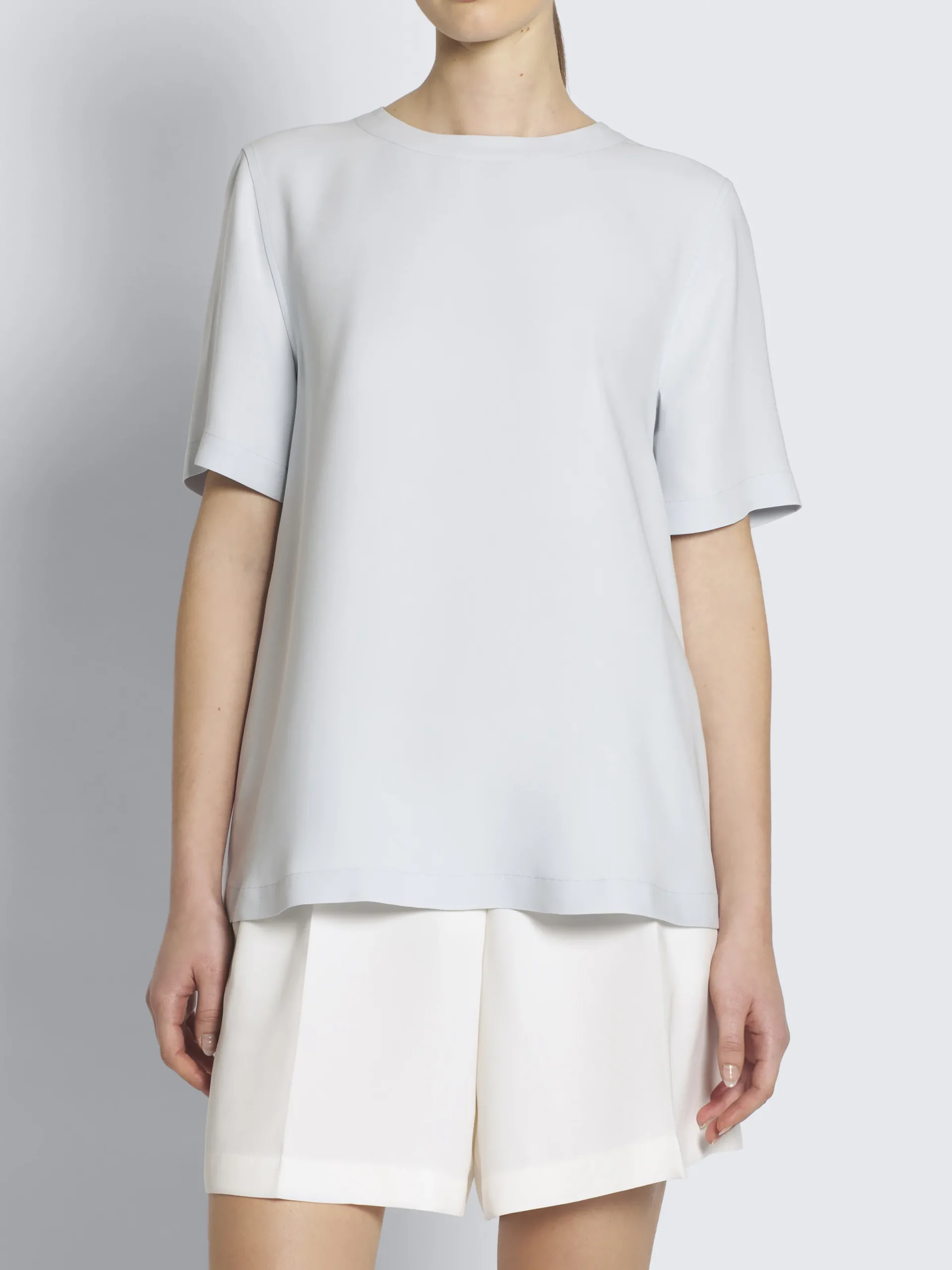 Clearance Brioni Light blue silk cady T-shirt