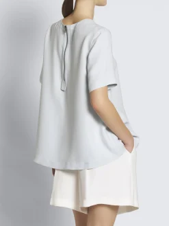 Clearance Brioni Light blue silk cady T-shirt