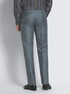 Online Brioni Light blue silk, cashmere and linen slab twill Tigullio trousers