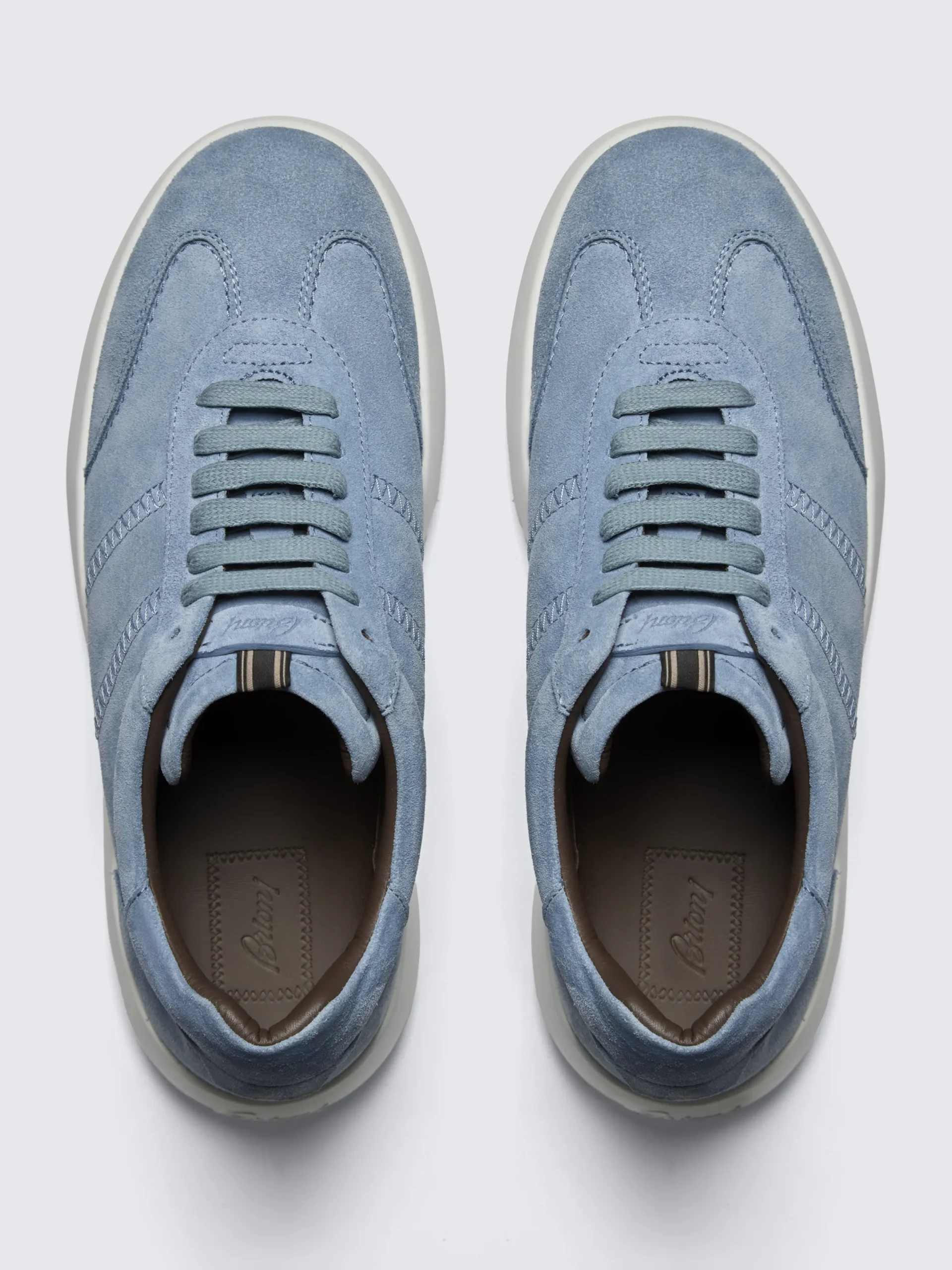 Outlet Brioni suede Olympia sneakers Light blue