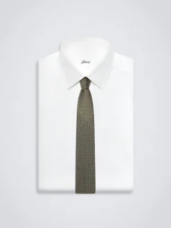 Outlet Brioni and grey silk dégradé tie Light brown