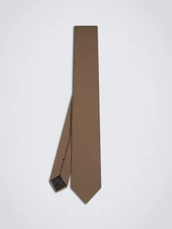 Outlet Brioni iridescent Super 150's wool tie Light brown