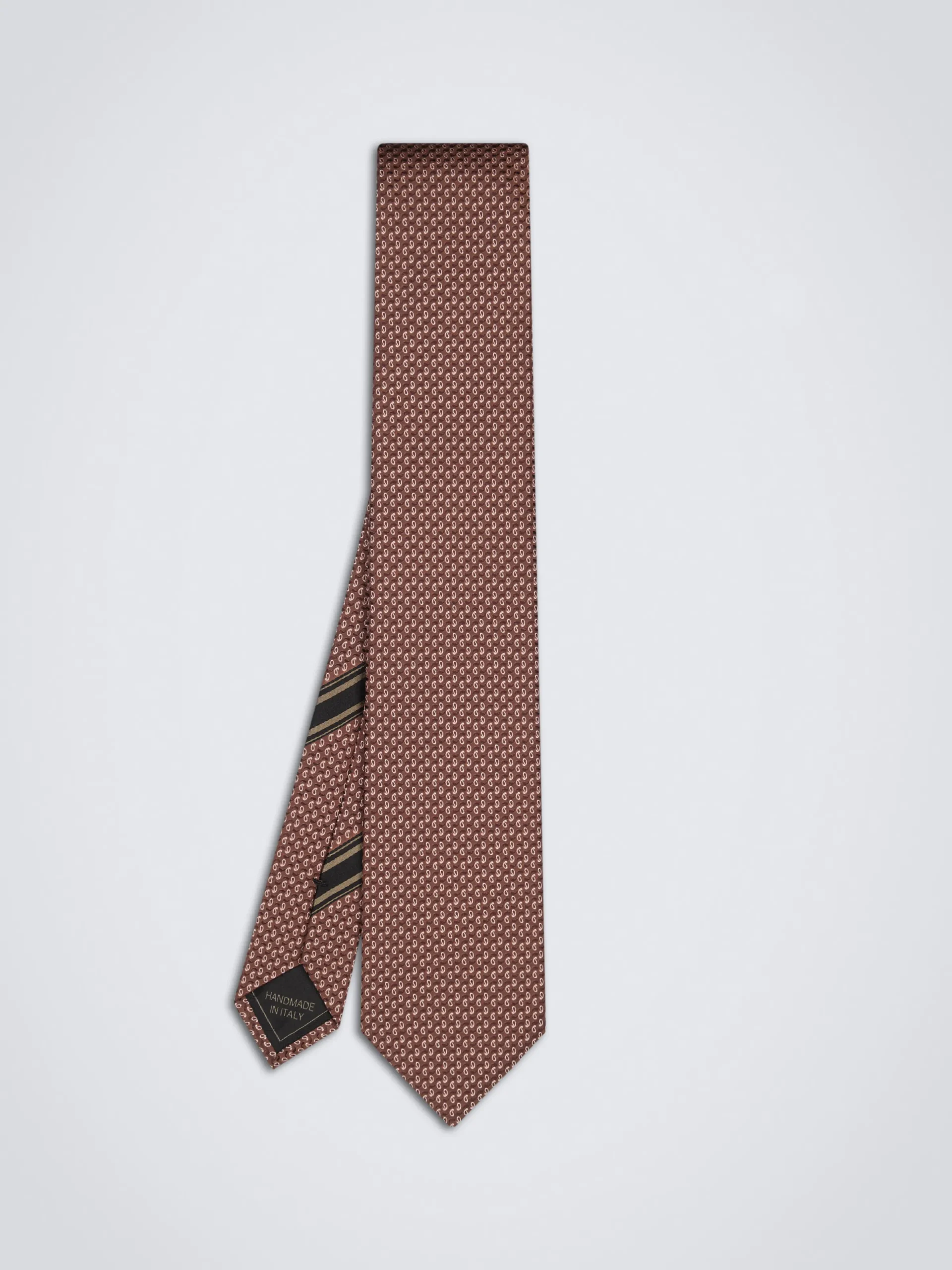 Online Brioni jacquard silk tie Light brown