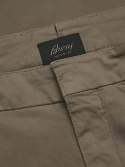 Clearance Brioni organic stretch cotton Pienza trousers Light brown