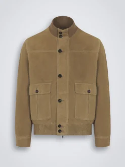 Clearance Brioni suede 75 Blouson Light brown