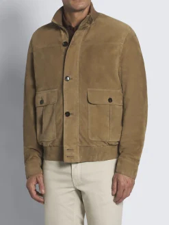 Clearance Brioni suede 75 Blouson Light brown