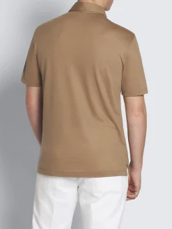 Discount Brioni Light brown technical wool polo