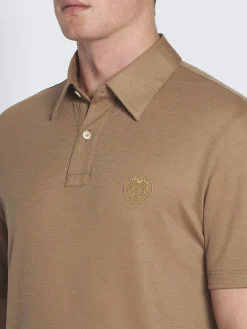 Discount Brioni Light brown technical wool polo