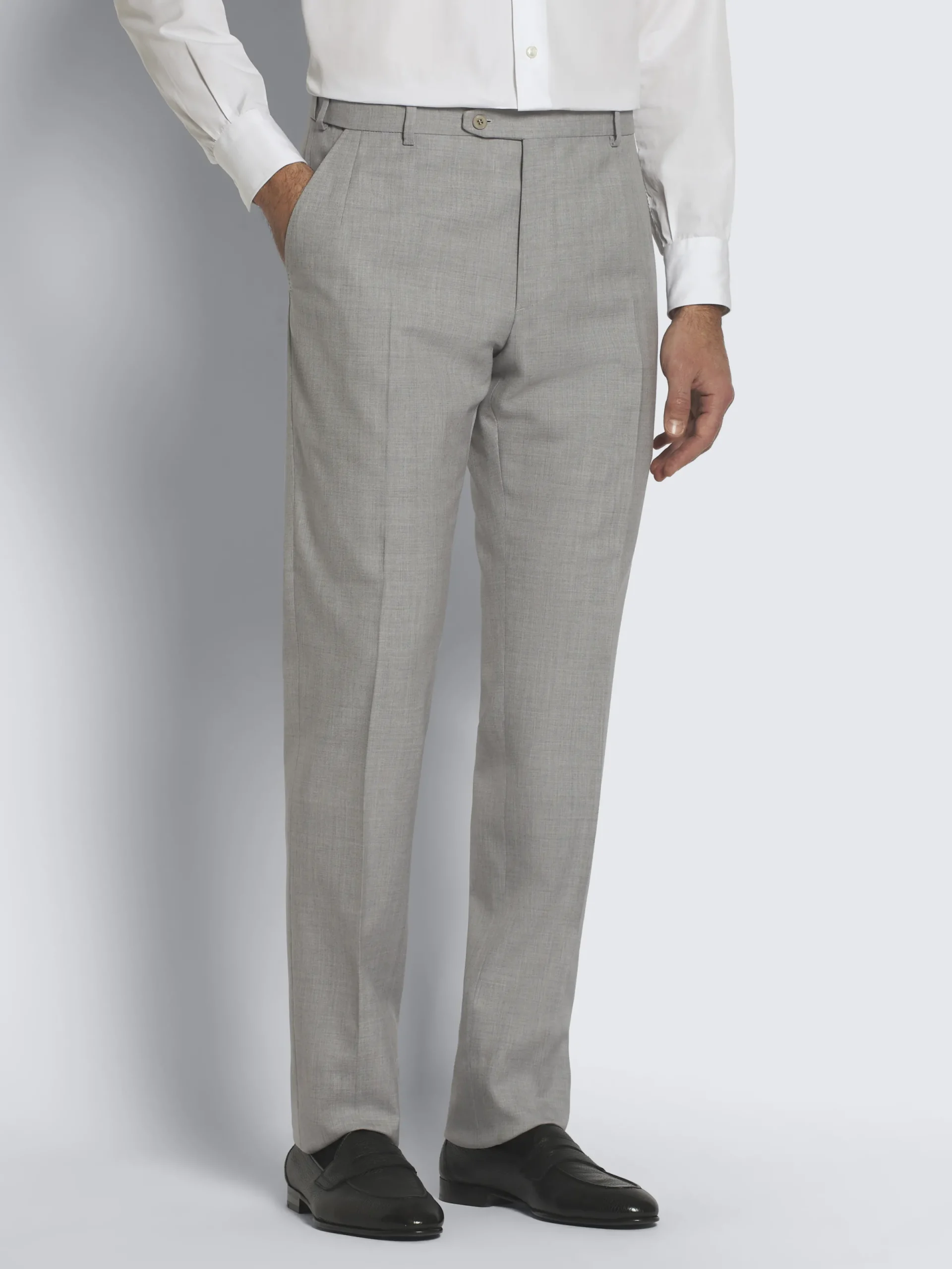 New Brioni Ventiquattro wool Journey trousers Light grey