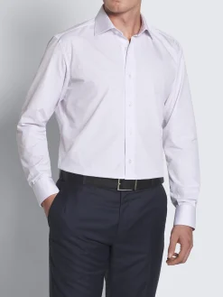 Outlet Brioni and white micro-checked Ventiquattro cotton formal shirt Lilac