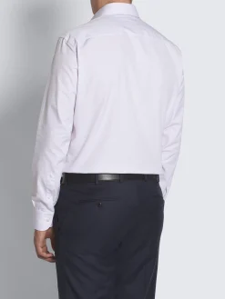 Outlet Brioni and white micro-checked Ventiquattro cotton formal shirt Lilac