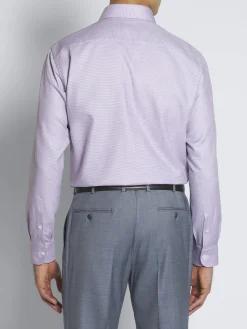 Sale Brioni micro motif jacquard cotton formal shirt Lilac