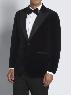 New Brioni cotton velvet Virgilio evening jacket Midnight Blue