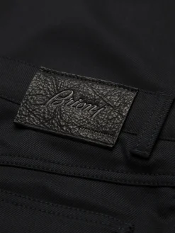 New Brioni flannel wool and cotton twill Chamonix jeans Midnight Blue