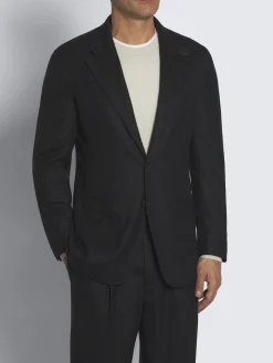 Fashion Brioni herringbone Super 180's wool Brera jacket Midnight Blue