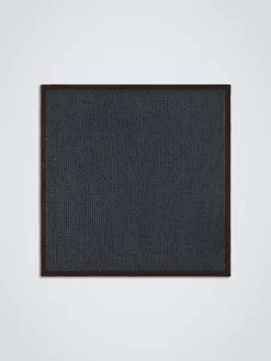 Clearance Brioni knitted silk pocket square Midnight Blue