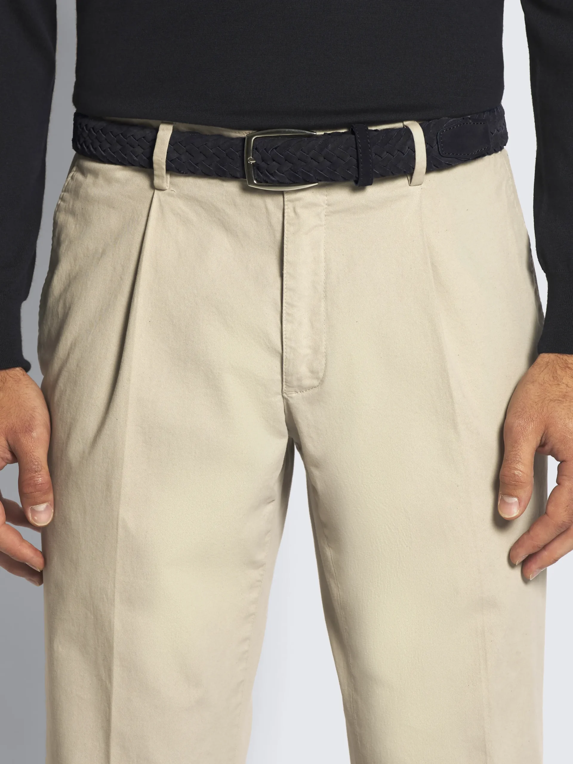 Discount Brioni nubuck braided belt Midnight Blue