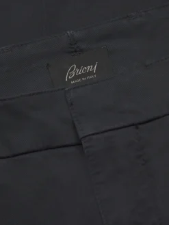 Clearance Brioni organic stretch cotton Pienza trousers Midnight Blue
