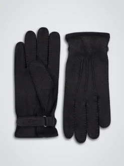 Discount Brioni peccary leather gloves Midnight Blue