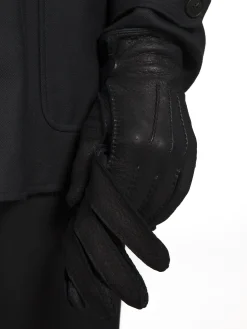 Discount Brioni peccary leather gloves Midnight Blue