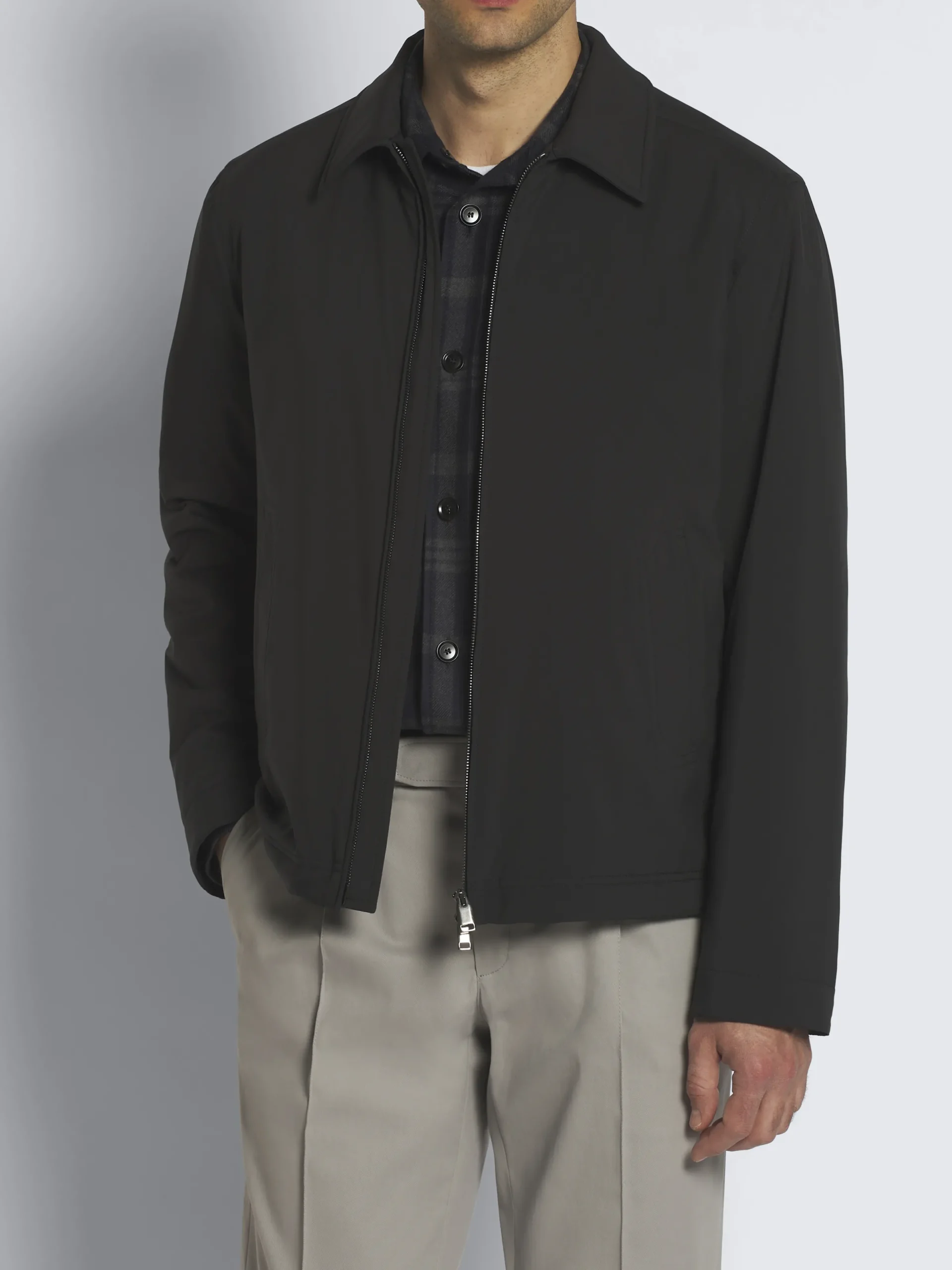 Clearance Brioni Performa shirt collar blouson Midnight Blue