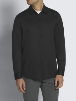 Clearance Brioni silk and wool piqué shirt Midnight Blue