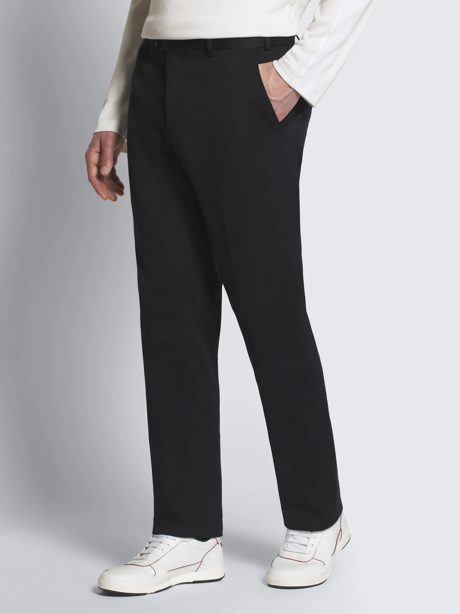 Outlet Brioni Midnight blue stretch cotton gabardine Journey trousers