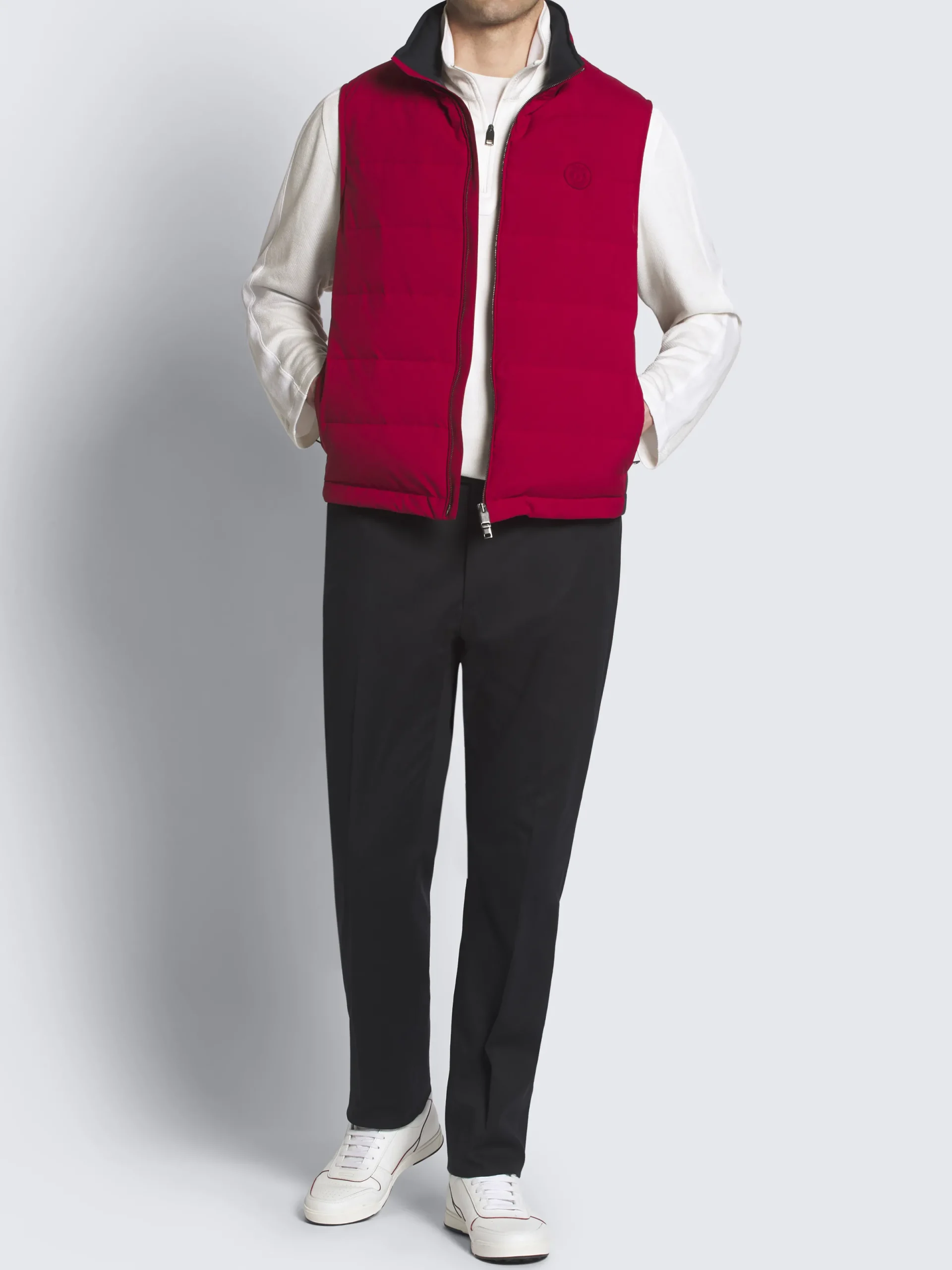 Outlet Brioni Midnight blue stretch cotton gabardine Journey trousers