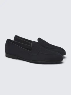 Discount Brioni suede Appia penny loafers Midnight Blue