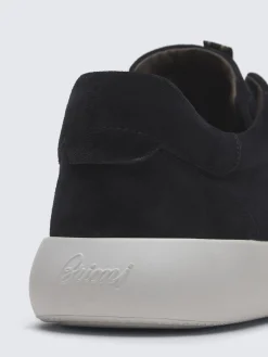 Outlet Brioni suede Olympia sneakers Midnight Blue