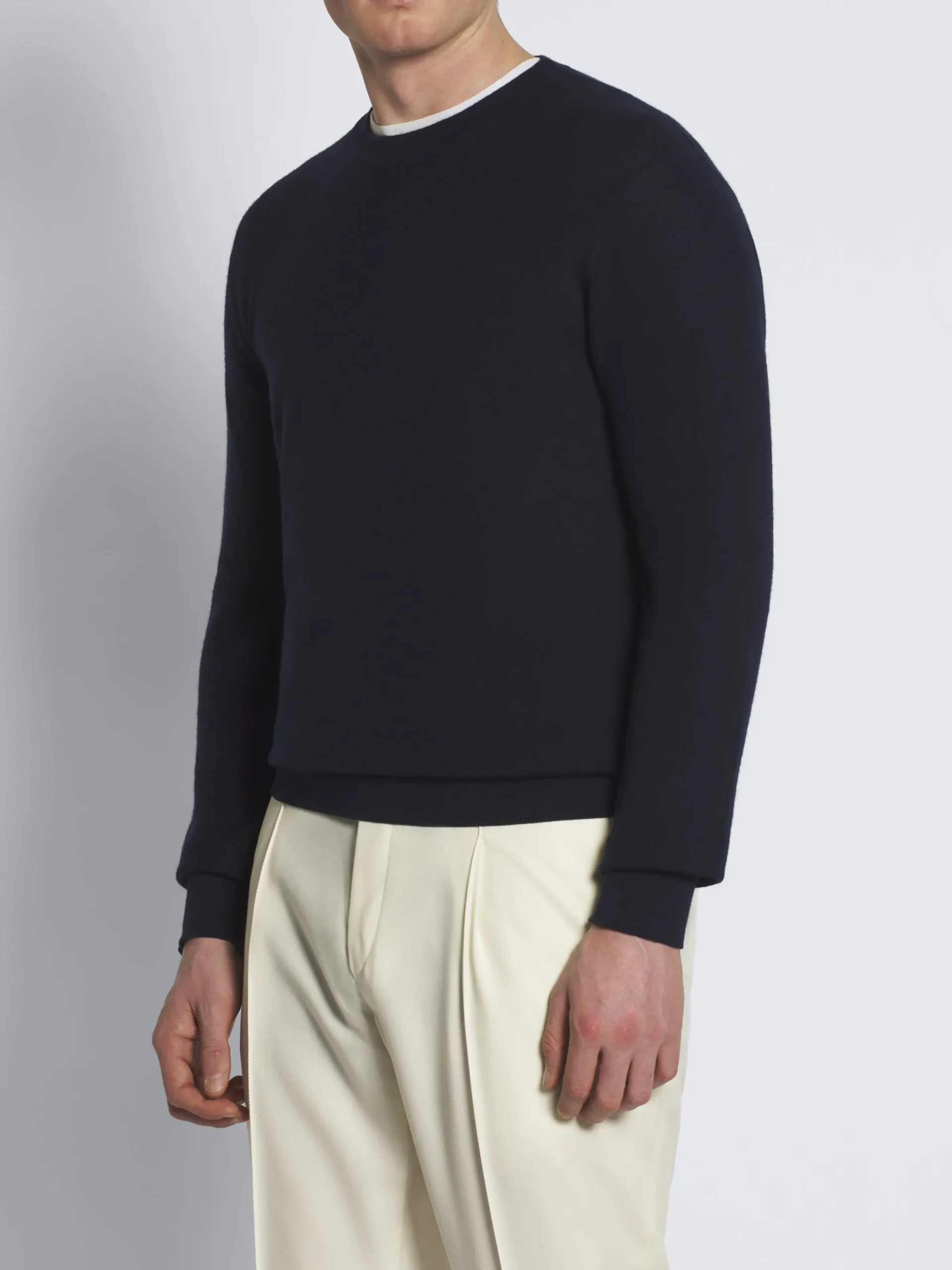 Best Brioni vicuña and cotton crewneck sweater Midnight Blue