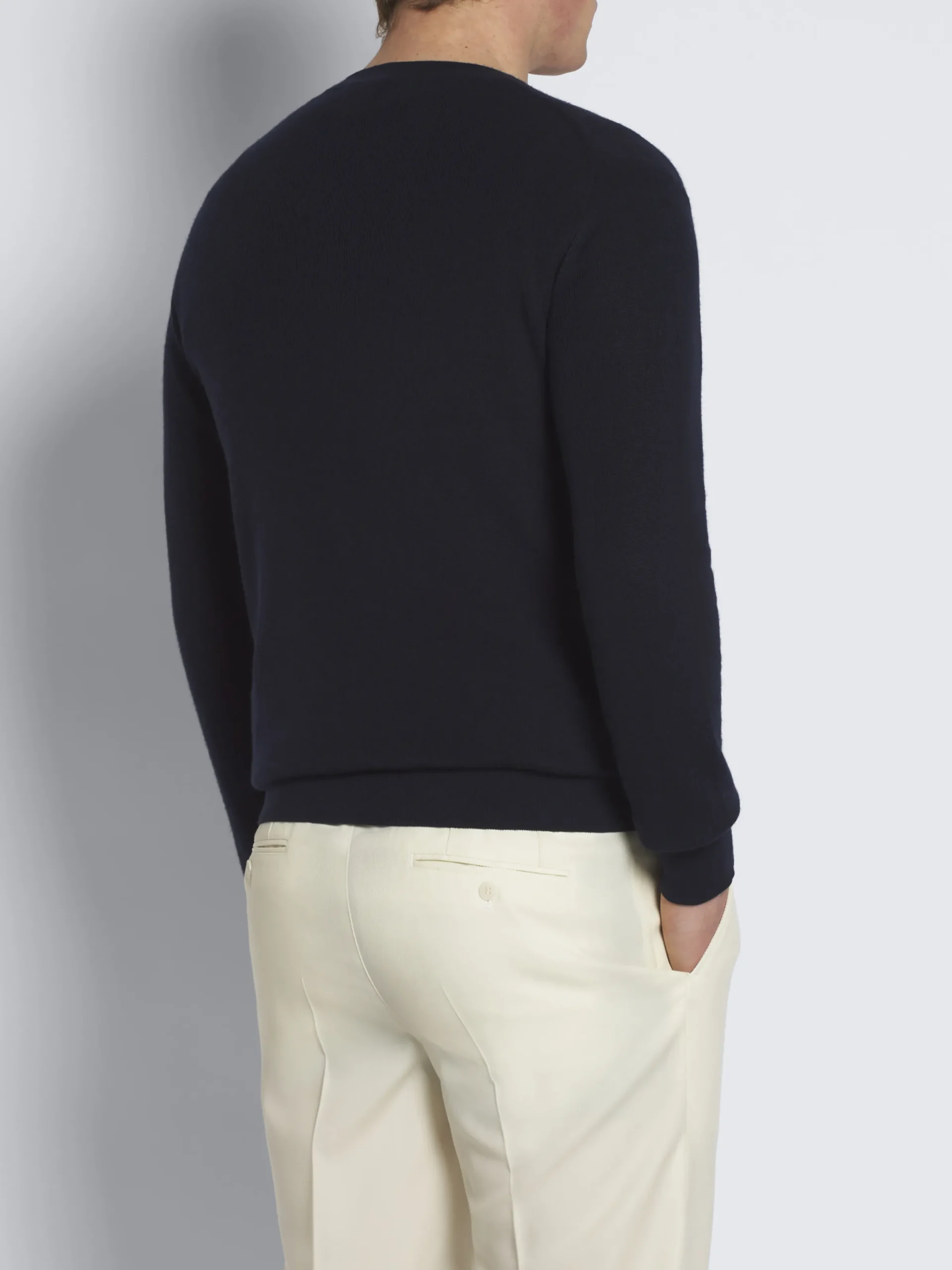 Best Brioni vicuña and cotton crewneck sweater Midnight Blue