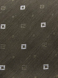 Clearance Brioni silk and linen tie Military green