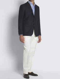 Online Brioni Navy and royal blue hopsak wool, cashmere and silk Ravello jacket Navy blue